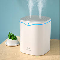 Зволожувач повітря/аромодифузор 2 л з подвійним розпилювачем/LED підсвіткою H2O LD03 білий (UV-72609)