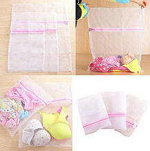 Мішок 30x40 для дбайливого прання білизни та речей сітка на блискавці, універсальний сітчастий мішок для прання взуття