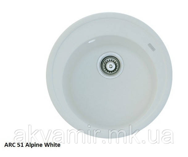 Мойка гранитная для кухни Fabiano Arc 51 Alpine White (белая) - фото 1 - id-p272634774