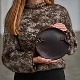 Кругла жіноча сумка на плече або пояс з натуральної шкіри «Harley», фото 10