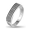 Срібна чоловіча каблучка БС1707 з чорною емаллю розмір 20, фото 2