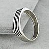 Срібна чоловіча каблучка БС1707 з чорною емаллю розмір 20, фото 4