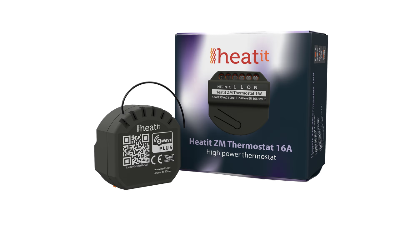 Релейный термостат теплого пола со счетчиком электроэнергии Heatit ZM Thermostat 16А - фото 1 - id-p1715317071