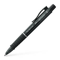 Ручка кулькова Faber-Castell POLY BALL VIEW black, корпус чорний, стрижень синій (1,0 мм), 145755