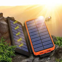 PowerBank повербанк на солнечной батарее c доп.панелями, фонариком 20000mAh ч