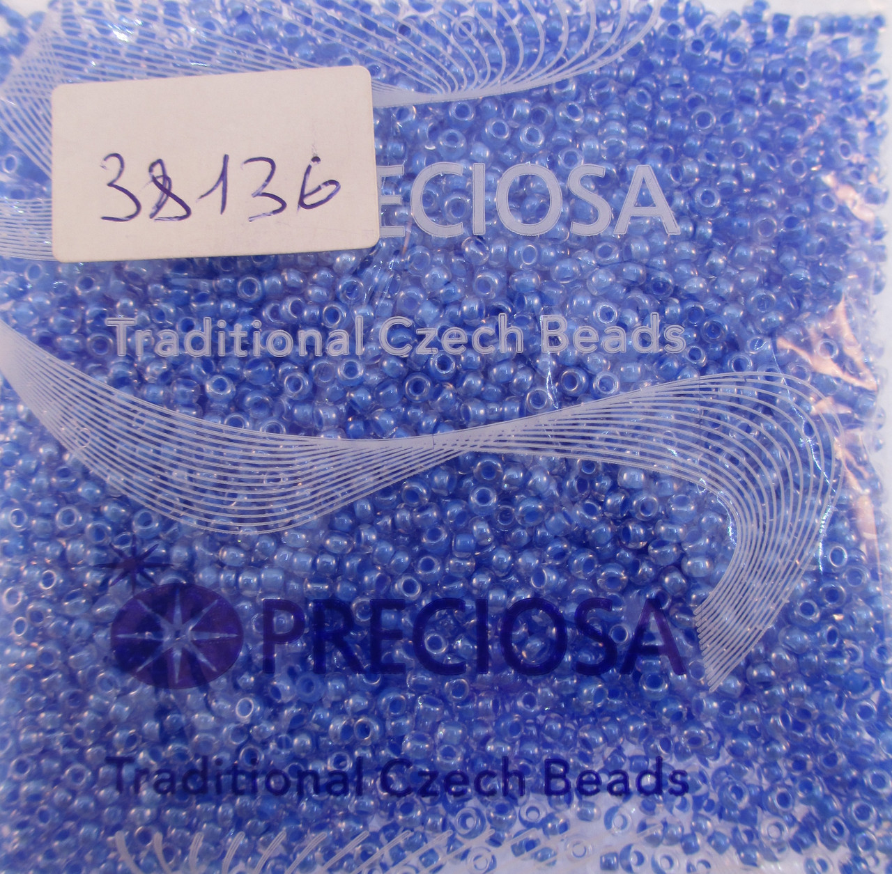 Бісер 10/0, колір — синій, профарбований No38136, (пач.50 грамів)