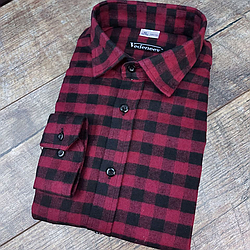 Чоловіча фланелева сорочка в бордову клітинку