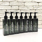 Набір дозаторів для ванної 250 мл "Сімейний" чорний пластик (7 шт) укр., фото 3