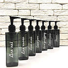 Набір дозаторів для ванної 250 мл "Сімейний" чорний пластик (7 шт) укр., фото 4