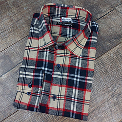 Чоловіча фланелева сорочка в бежеву клітинку