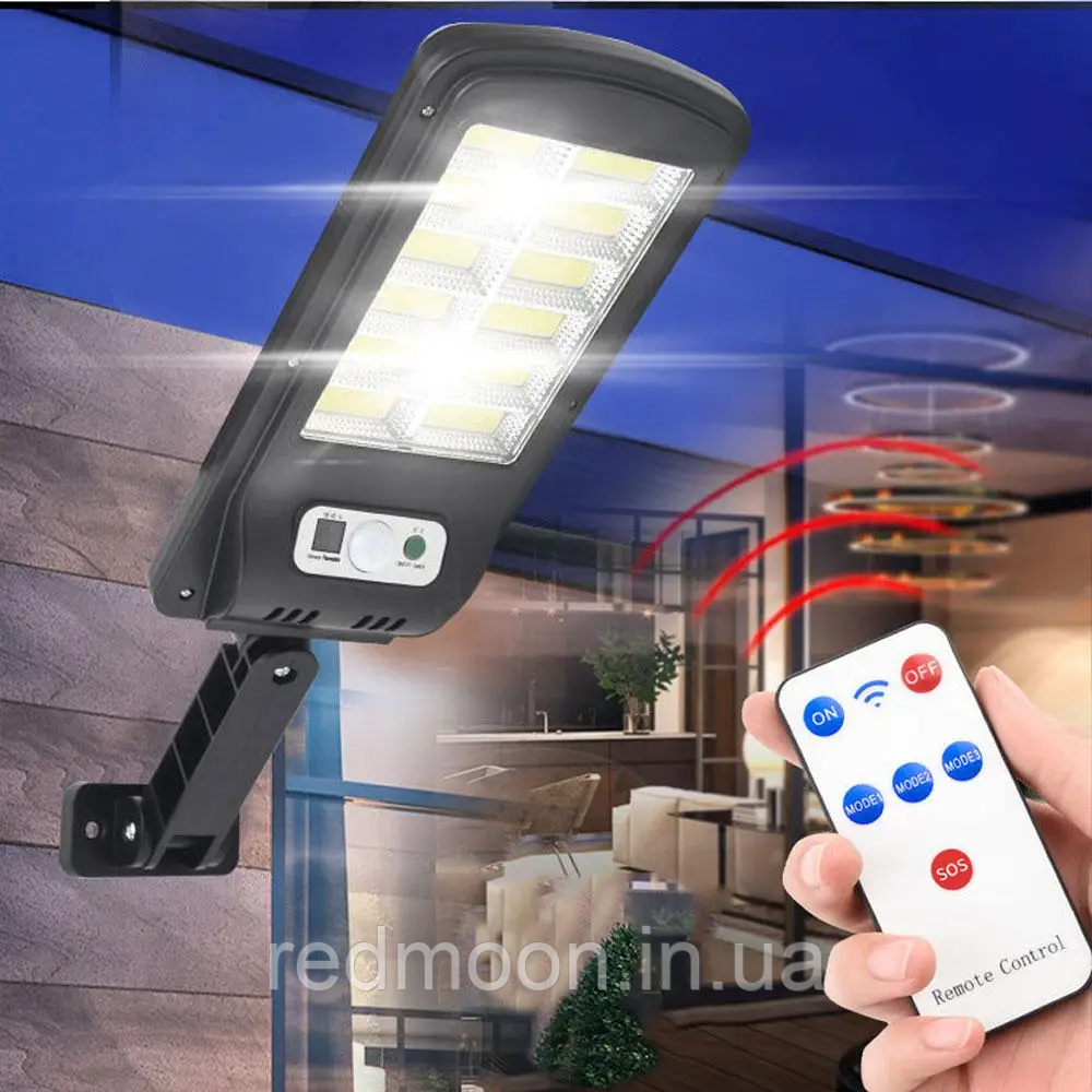 Вуличний світильник на сонячній батареї Solar Light 12COB, з датчиком руху та пультом / Прожектор-ліхтар