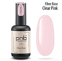 База для гель-лаку PNB Fiber Clear Pink, 17 мл., Файбер база прозоро-рожева