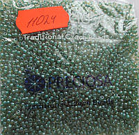 Бисер 10/0, цвет - янтарно-зеленый, №11024 з квадратним отвором (уп.50 грамм)