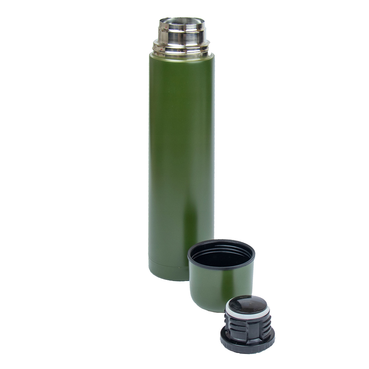 Термос стальний Mil-Tec Vacuum Flask Stainless Steel Olive 1L 14532000, фото 1