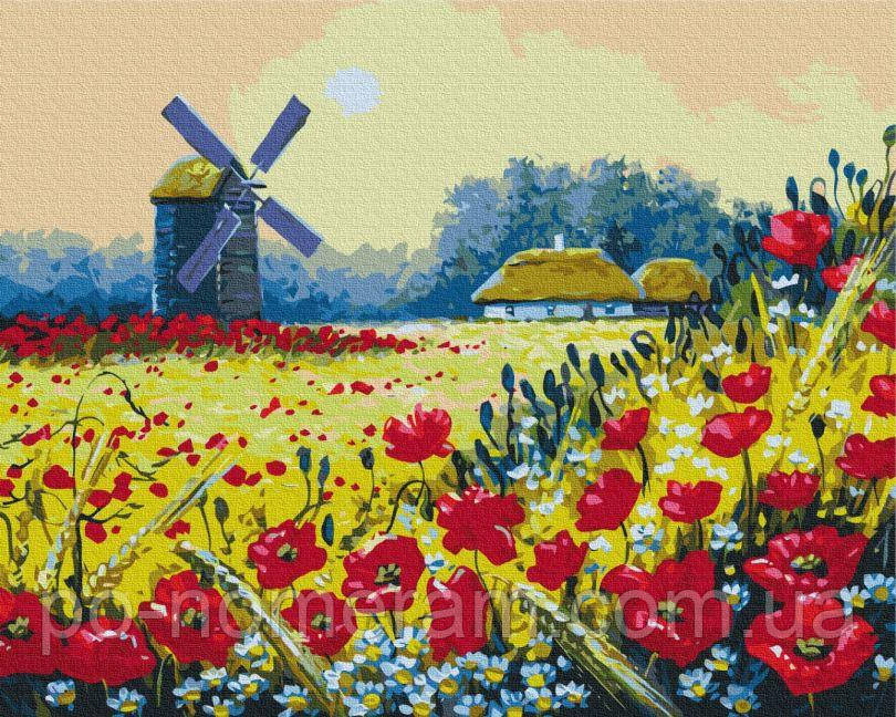 Акційна Картина за номерами BrushMe Макове поле (BS53148) 40 х 50 см, фото 1