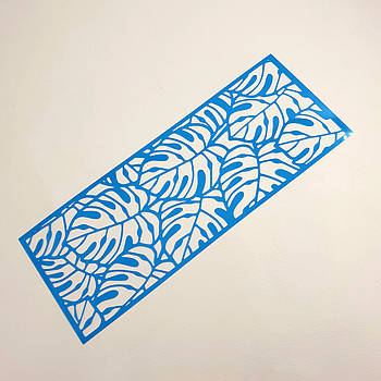 Бордюрний трафарет Візерунок монстера 9.5х26 см