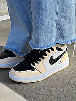 Кроссівки жіночі на кожний день Nike Air Jordan 1. Кросси жіночі Найк Аір Джордан з чорним лого., фото 5