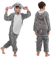 Теплый детский кигуруми "заец", махровая пижама - комбинезон для детей