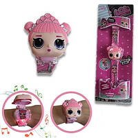Детские электронные наручные часы Lol (Куклы Лол) Light Music Watch с подсветкой и с мелодией 3 в 1 розовый