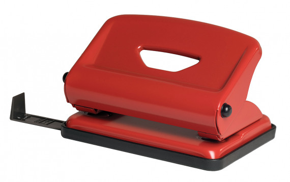 Дирокол "Scholz" 4318 металевий з лінійкою (25арк.) черв, шт, фото 1