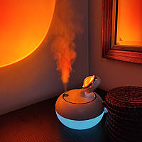 Портативный увлажнитель ночник воздух и лампа Sunset 2 в 1 Sunset humidifier H20 белый