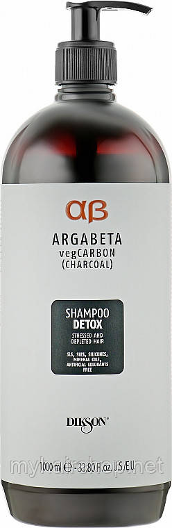 Аргановый детокс шампунь на основі карбону DIKSON ARGABETA VEGCARBON SHAMPOO DETOX 1000ml