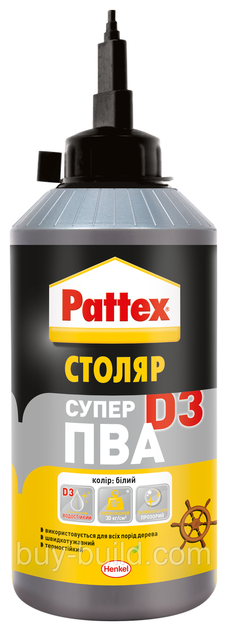 Клей для дерева Pattex столяр (момент) Супер ПВА Д3 750г