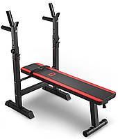 Тренувальна лава Hop-Sport HS-1080 універсальна 120х60х40 см 20 кг ПВХ з регулюванням спинки Чорний