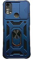 PC + TPU чехол Camshield armor для Motorola E40 (на мото е40) синий