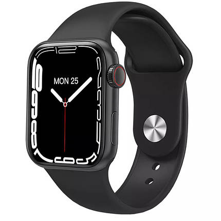 Розумний смарт-годинник SMART Watch M7+ з голосовим керуванням трекер пульсометр оксиметр чорний, фото 1