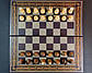 Шахи, шашки, нарди з дерева ручної роботи з аплікацією бронзового коліру, фото 10