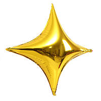 Фольгированный шарик Звезда золотая четырехконечная 24 дюймов