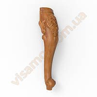 Різьблена гнута (козяча) ніжка кабріоль з дерева