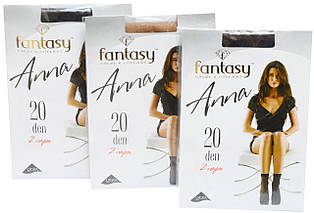 Шкарпетки капронові Fantasy ANNA 20den,(2пари), натурал, чорні