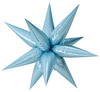 Фольгированный шар Звезда 3D голубая / Набор из 12 шаров Размер 1 метр