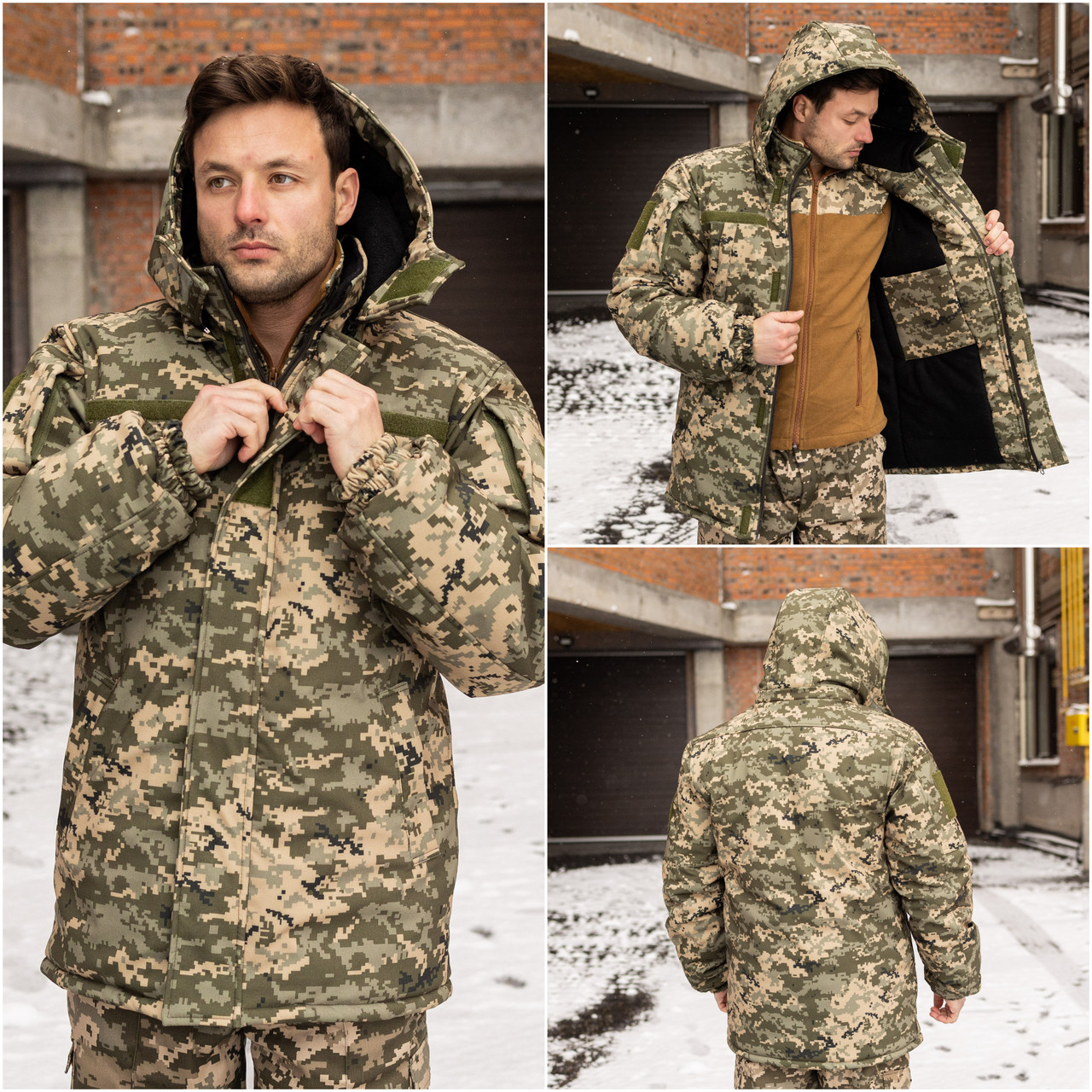 Бушлат тактичний Soft Shell Grifon на флісі Піксель 54 розмір