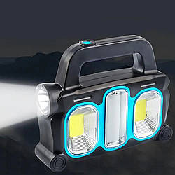 Ліхтар ручний HВ 6168 на сонячній батареї із зарядкою від USB LED лампа з 3 режимами освітлення