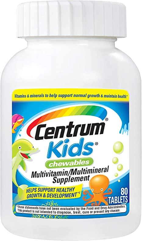 Мультивітаміни Centrum Kids для дітей, 80 жувальних таблеток