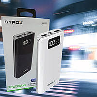 Повербанк Power Bank Syrox 20000 mAh зовнішній акумулятор портативна зарядка з дисплеєм білий