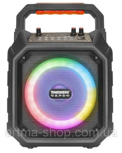 Акустична переносна бездротова колонка Temeisheng A6-7 +1 MIC + BT динамик 6″