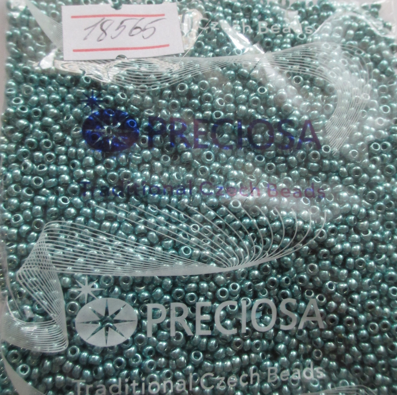 Бісер 10/0, колір — бірюзовий металік, No18565 (уп.50 грамів)