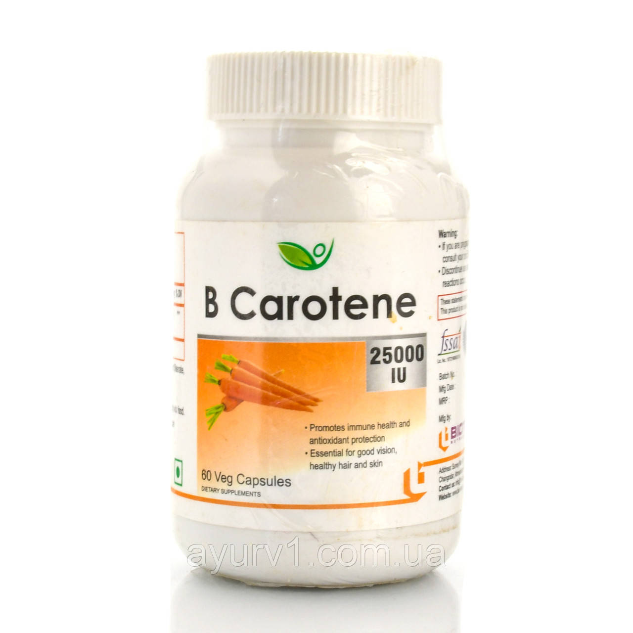 Провитамин А, B Carotene 25000 IU Biotrex 60 veg capsules