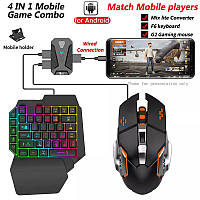 Ігровий Combo-комплект адаптер Union MIX Lite Bluetooth 5.0 клавіатура та мишка для PUBG Mobile COD Minecraft