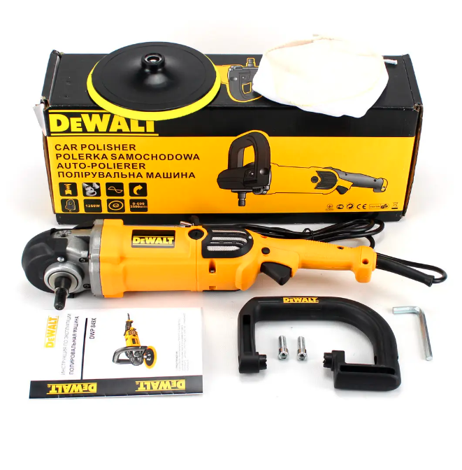 Полірувальна шліфувальна машина DeWalt DWP 849X (1250 Вт, 3500 об/хв) Полірувальна машинка мережева деволт, девольт