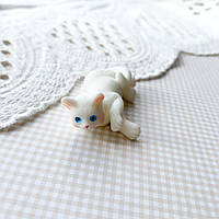 Мініатюра котик лежачий 3.5 см Білий