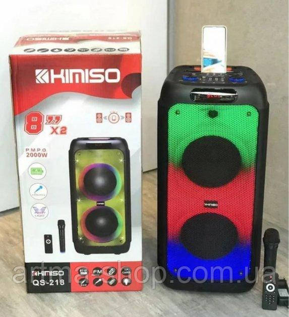 Портативна акустика KIMISO QS-218 акумуляторна Bluetooth з пультом та мікрофоном