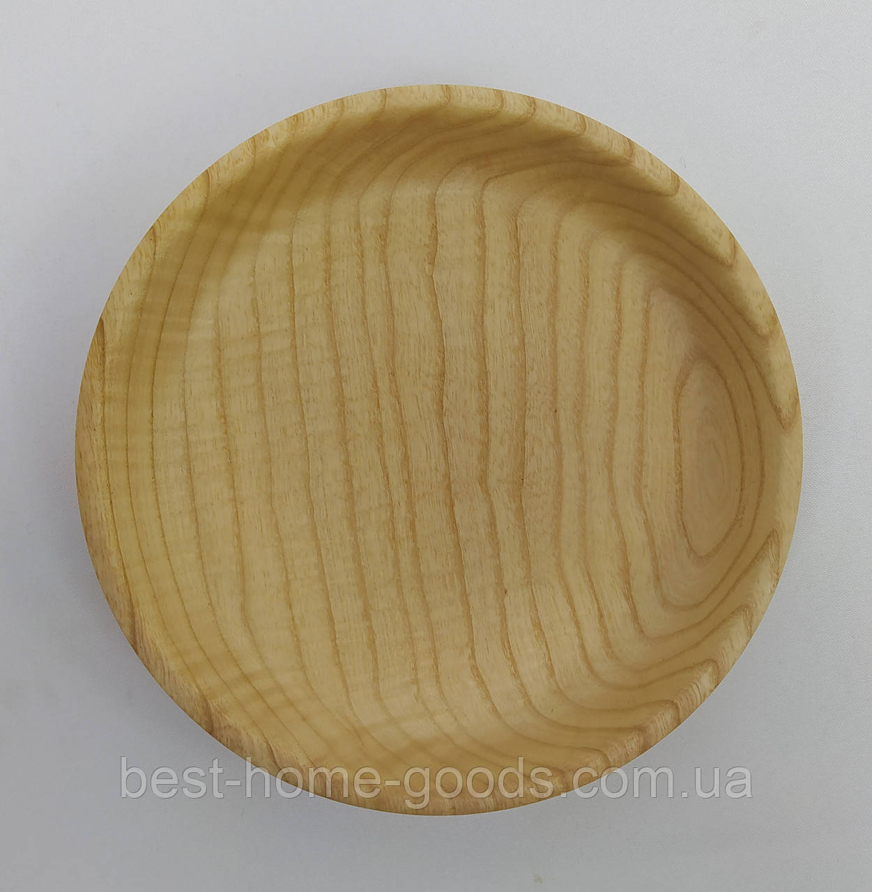 Дерев’яна тарілка для подачі страв | кругла | ясен | діаметр 30 см | висота 3.8 см, фото 1
