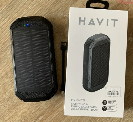 Зарядний пристрій Зовнішній акумулятор Havit HV-PN022 20000mAh Solar (Black)
