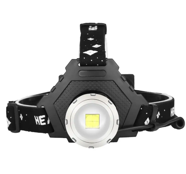 Мощный налобный фонарь аккумуляторный P50, 3 режима, LED фонарик на голову, черный прожектор, GN5 - фото 2 - id-p1715458544