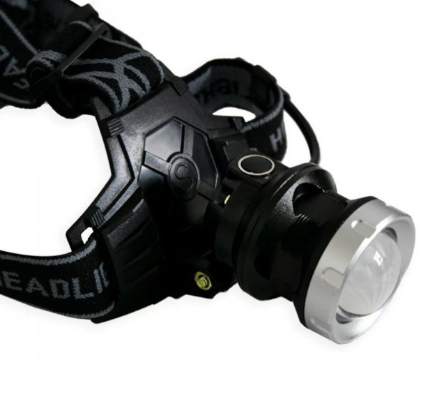 Мощный налобный фонарь аккумуляторный P50, 3 режима, LED фонарик на голову, черный прожектор, GN6 - фото 5 - id-p1715458545